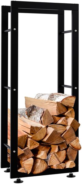 Kaminholzregal innen Metall SATLO - für Feuerholz Brennholzregal innen Kaminholzständer Kaminholzhalter Feuerholzregal InnenSchwarz, 25x40x100cm