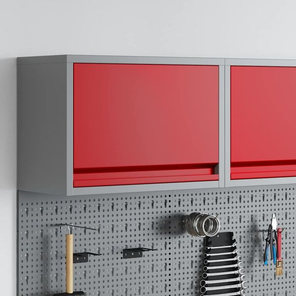 vidaXL Werkzeugschrank mit Speicher Rot und Grau 50 x 25 x 35 cm 4103478
