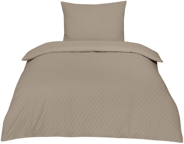 Betz Bettwäsche Seersucker 2tlg. Garnitur Set mit Reißverschluss, Baumwolle, 2 teilig, 100% Baumwolle