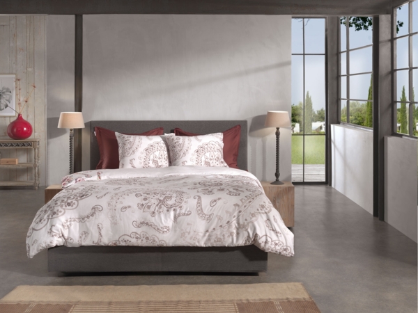 Heckett & Lane Mako-Satin Bettwäsche 155x220 Ruby natural Paisley rosa pink Bild 6