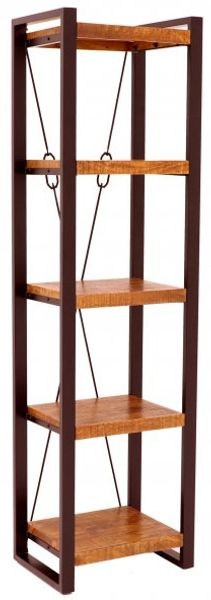 Bücherregal Retro 60x200x35 aus indischem Mango-Massivholz