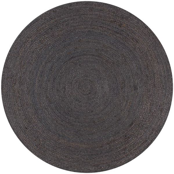 vidaXL Teppich Handgefertigt Jute Rund 150 cm Dunkelgrau 133667