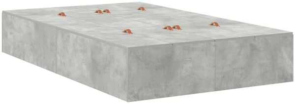 vidaXL Aufbewahrungsbettgestell Beton Grau 120 x 190 cm Holzwerkstoff 3335424 Bild 5