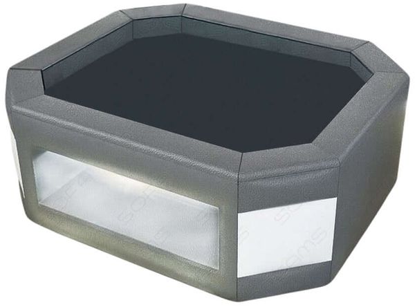 Couchtisch Prato - Ledermix - grau-weiß