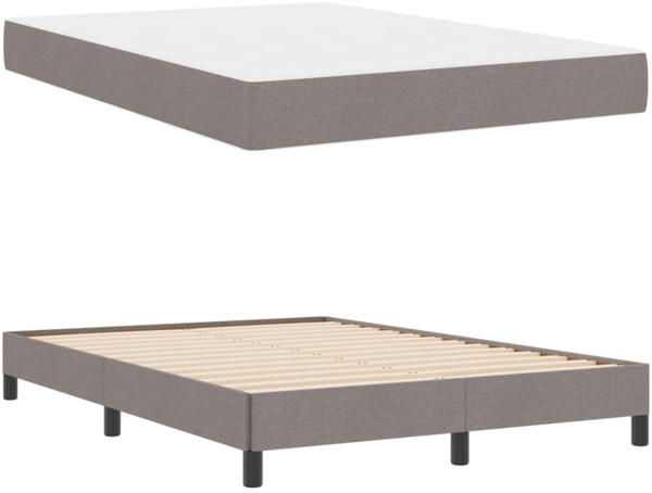 vidaXL Boxspringbett mit Matratze Taupe 160 x 200 cm Stoff 3398504