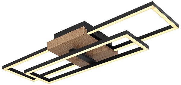 LED Deckenleuchte, Holzoptik, schwarz, beweglich, L 60 cm Bild 8
