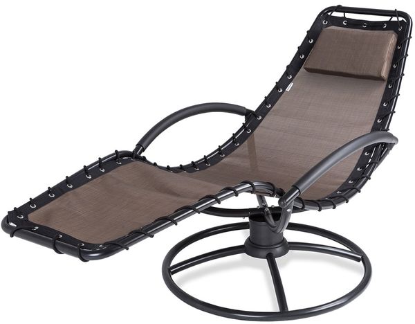 CASARIA® Sonnenliege, wetterfest, mit Armlehne, braun, 82 x 191 x 77 cm