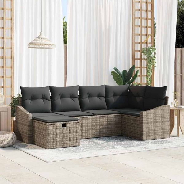 vidaXL Sofa Set mit Kissen 7 pcs Poly-Rattan 3360610