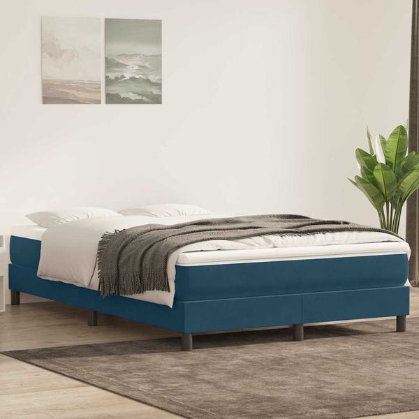 vidaXL Boxspringbett ohne Matratze Dunkelblau 140x220 cm Samt 3315877