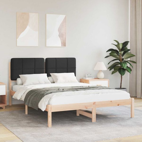 vidaXL Bettgestell mit gepolstertem Kopfteil Schwarz 150 x 200 cm 877971