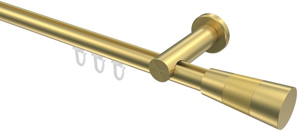 Innenlauf-Gardinenstangen-Set Platon Tanara 100 cm, 1-läufig, 20 mm Ø Messing-Optik