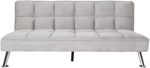 Sofa HWC-K21, Klappsofa Couch Schlafsofa, Nosagfederung Schlaffunktion Liegefläche 181x107cm ~ Samt, grau