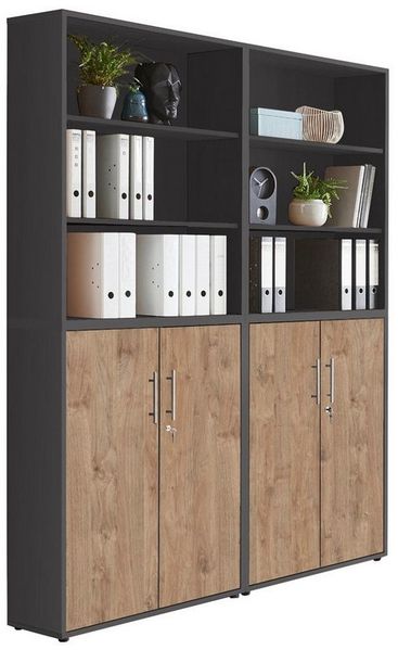 BMG Möbel Aktenschrank Office Edition 11 (Schrankwand Set, 4tlg) abschließbar, matt oder Hochglanz lackiert