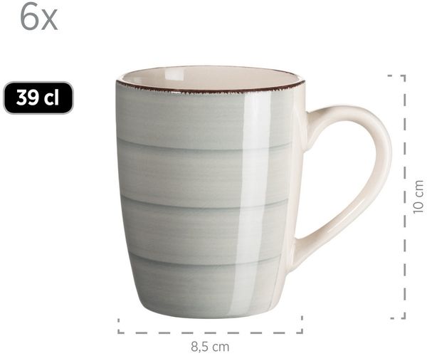 MÄSER Becher LUMACA, 6-tlg, Steinzeug