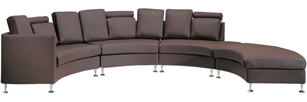 Sofa Leder braun rund ROTUNDE
