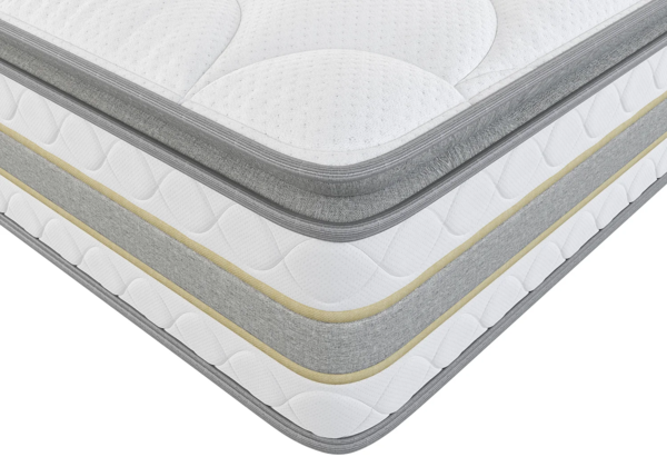 Vente-unique - Set aus Bettgestell mit Bettkasten + Taschenfederkernmatratze & Topper - 160 x 200 cm - Stärke 29 cm - Holzfarben hell - CANTERBURY von YSMÉE Bild 5