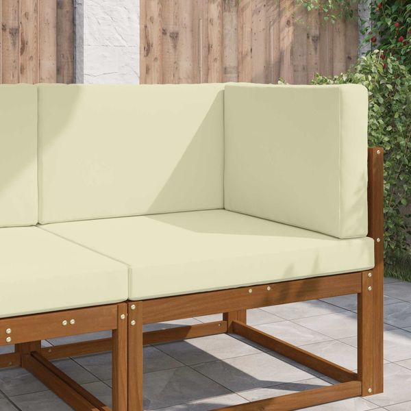 vidaXL Sofakissen für draußen 3 pcs Creme Polyester 900865
