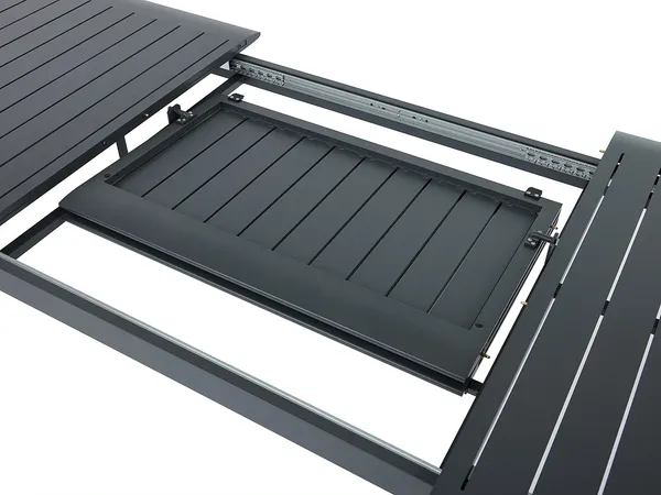 Vente-unique - VELYRA Garden dining set Metall Grau - B 60 cm100 cm x H 85 cm75 cm x L 57 cm205 cm286,5 cm Bild 4