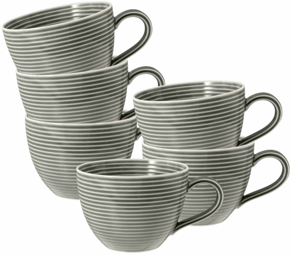 Seltmann Weiden Beat Color Glaze Kaffeetasse 0,26 l 6er Set Perlgrau