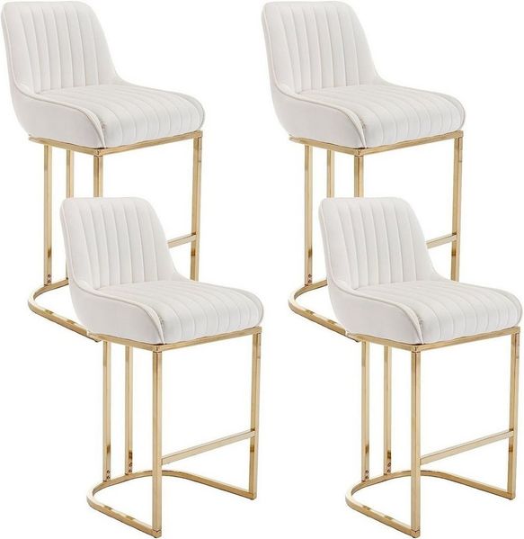 WAHSON OFFICE CHAIRS Barhocker Samt 2/4er Set Küchenhocker mit Lehne