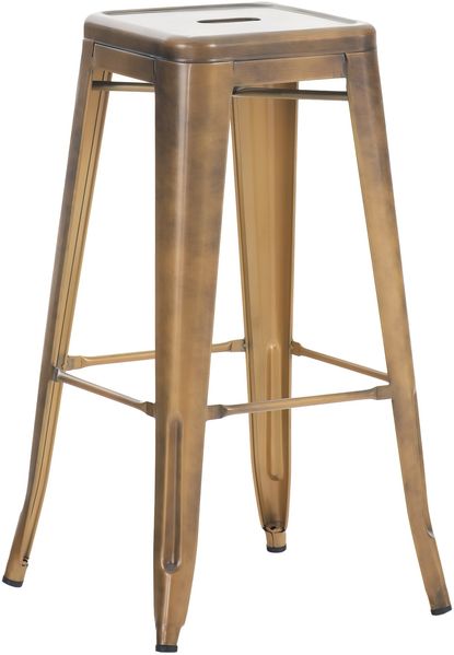 Barhocker DOLAN - Metall Gold 43x43x76 cm | Barstuhl Tresenhocker Tresenstuhl Kneipenhocker Kneipenstuhl
