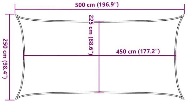 vidaXL Sonnensegel 160 g/m² Rechteckig Hellgrau 2,5x5 m HDPE 4001983 Bild 10