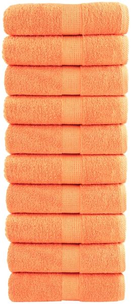 vidaXL Premium-Gästetücher SOLUND 10 Stk. Orange 30x50 cm 600 g/m² 137376