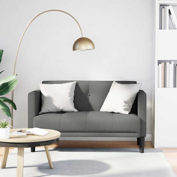 vidaXL Zweisitzer-Sofa Dunkelgrau 111 cm Stoff 4100561