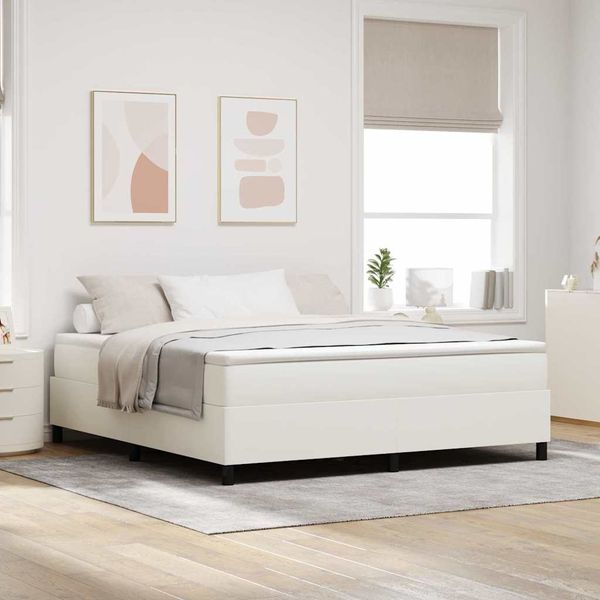 vidaXL Boxspringbett Creme und Weiß 180 x 200 cm Cordstoff 3337479