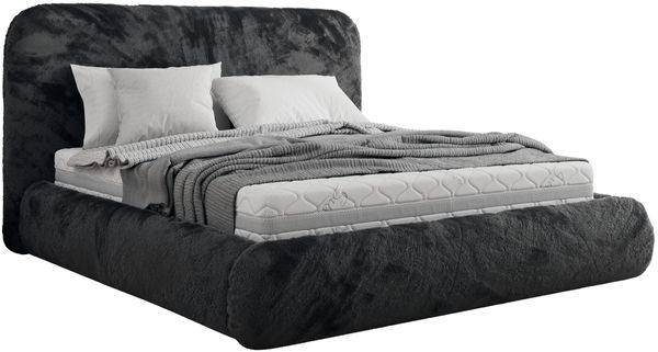 Bett mit Stauraum Polsterbett BENEA CLASSIC, Doppelbett mit Lattenrost Gepolstertes Kopfteil Gasdruckfeder Schlafzimmerbett - 140 x 200 cm - Dunkelgrau Plüsch Bild 5