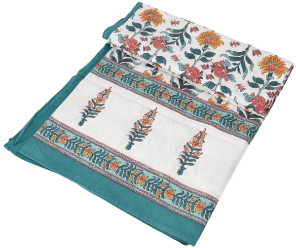 Guru-Shop Tagesdecke Blockdruck Tagesdecke, Bett & Sofaüberwurf,..