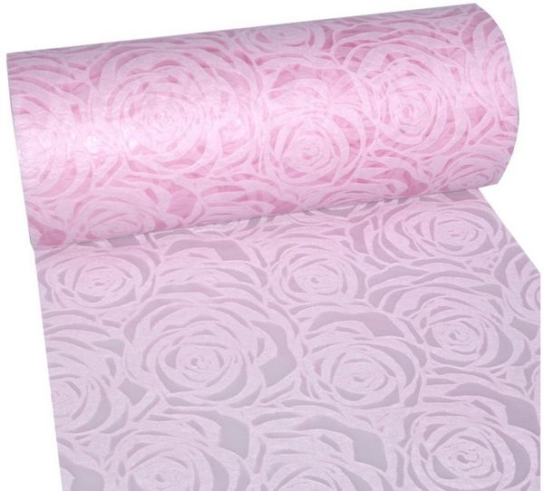 Deko AS Tischläufer Dekoflor® Tischläufer Rosenmuster - 300mm - 5m - rosa - wasserabweise (1-tlg, 1 Rolle Tischläufer), Strapazierfähig
