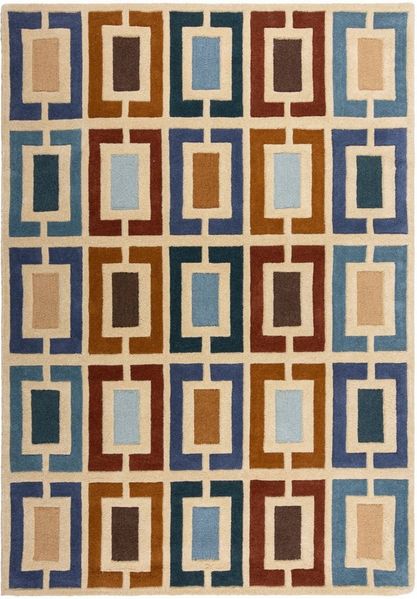 FLAIR RUGS Wollteppich Retro Blocks, rechteckig, Höhe: 10 mm, Retro Blocks geschnitzter Wollteppich