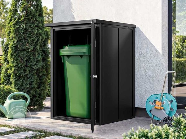GFP Primeyard Geräteschrank Metall 84x84x131 cm Gartenschrank anthrazit inkl. Fußboden