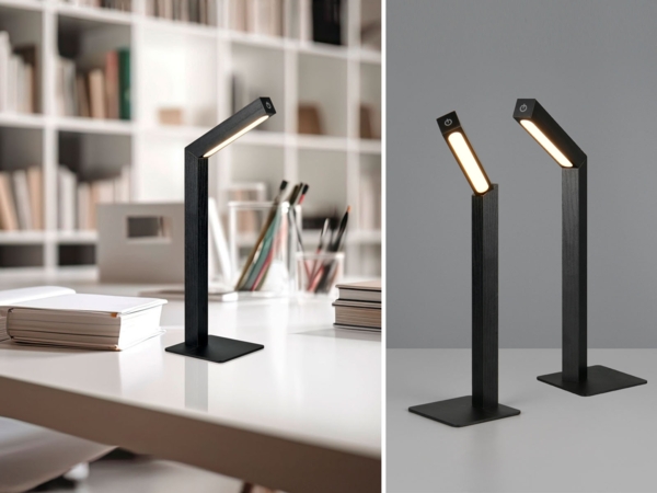 2er SET Akku Schreibtischlampen magnetisch in Schwarz, Höhe 37cm