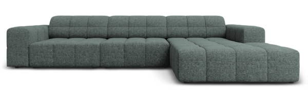 Micadoni Ecksofa Jennifer 4-Sitzer Rechts Chenille Petrol