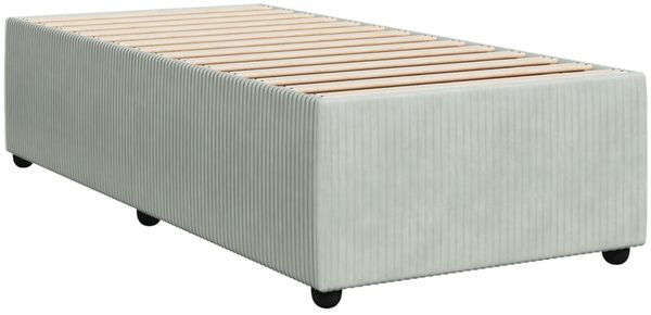 vidaXL Boxspringbett mit Matratze Hellgrau 100x200 cm Samt 3289974 Bild 9