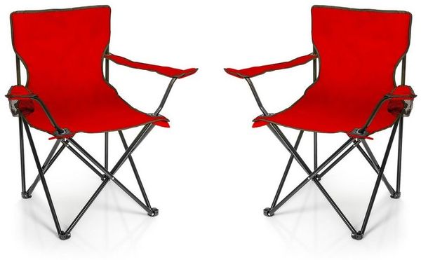 BigDean Campingstuhl 2x Faltstuhl Campingstuhl Anglerstuhl Getränkehalter Klappstuhl (Set, 2 St), Flexibel, Praktisch, Robust, Leicht, Tragbar