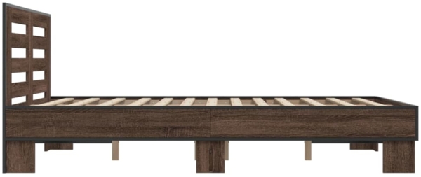 vidaXL Bettgestell Braun Eichen-Optik 140x200 cm Holzwerkstoff Metall 3280106 Bild 4
