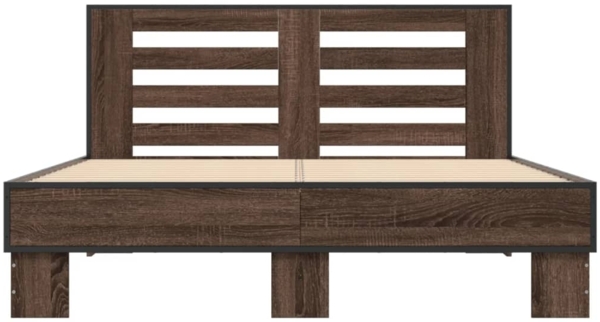 vidaXL Bettgestell Braun Eichen-Optik 140x200 cm Holzwerkstoff Metall 3280106 Bild 3