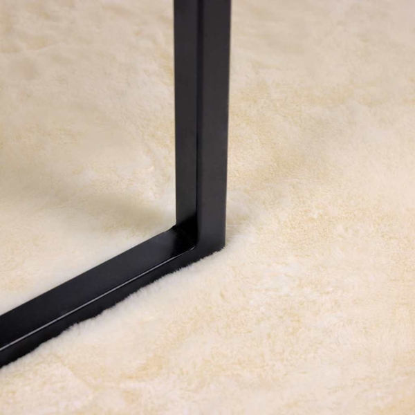 vidaXL Kunstfell Hasen Teppich Creme 120x120 cm Polyester 42021663 Bild 3