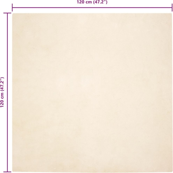 vidaXL Kunstfell Hasen Teppich Creme 120x120 cm Polyester 42021663 Bild 7