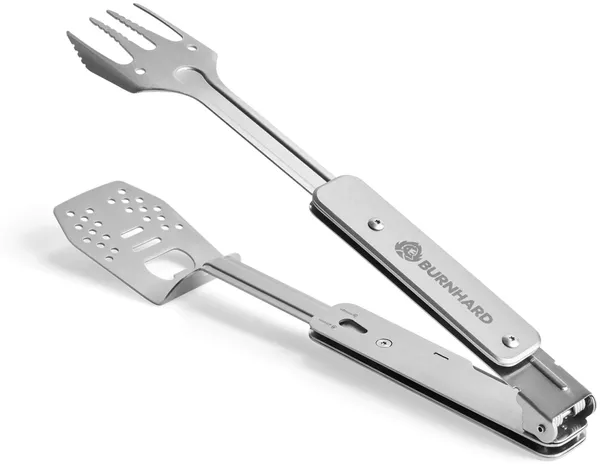 BURNHARD® Grillbesteck 4-in-1, Multitool inkl. Grillwender, Grillgabel, Grillzange und Flaschenöffner - Multi-Color - #945086