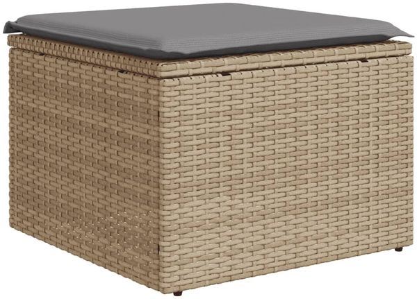 vidaXL 5-tlg. Garten-Sofagarnitur mit Kissen Beige Poly Rattan 3224533 Bild 5