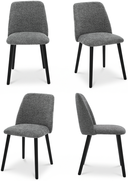 GOEURVANT 421 Esszimmerstühle 4er-Set, Chenille - Schiefergrau