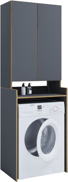 VCM Badmöbel Waschmaschinenschrank Rislo 921898 Anthrazit H. 200 x B. 67 x T. 48 cm