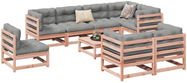 vidaXL 9-tlg. Garten-Sofagarnitur mit Kissen Massivholz Douglasie 3299514