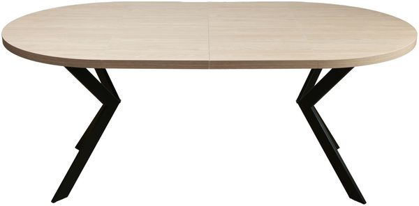 Selsey 'Callions' Esstisch ausziehbar, Eiche-Optik/Schwarz, ca. 75 x 100–180 x 100 cm Bild 4