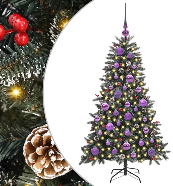 vidaXL Künstlicher Weihnachtsbaum Grün 120 cm PVC, Plastik und Stahl 3395862
