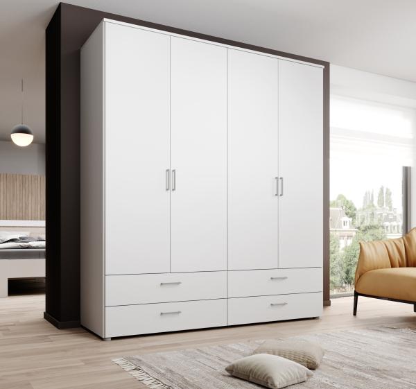 Kleiderschrank >Spazio< in Weiß - 183,1x198,6x48cm (BxHxT)